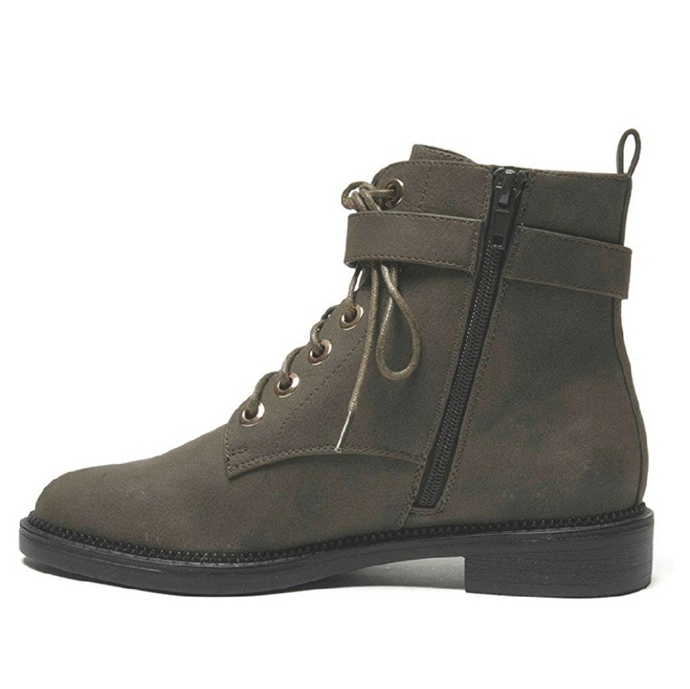 NWT Olive Military Combat Booties Fall - Picture 3 of 6